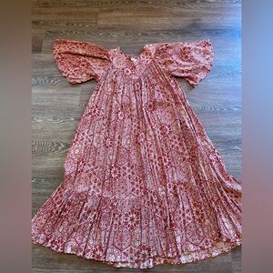 Go Softly Patio Rayon Crinkle Dress in MIDI Length ~ S